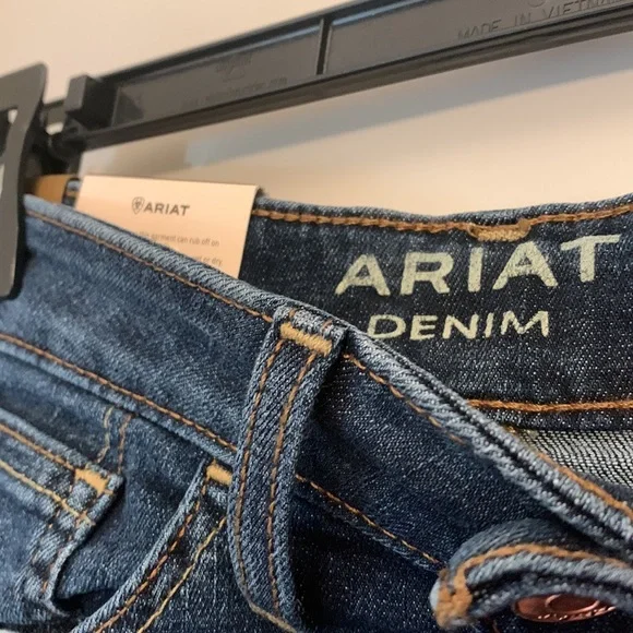 Ariat Denim Goldie High Rise Midi Jean Skirt w/ Slit - Picture 6 of 12